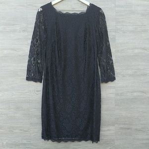 Simply Liliana Navy Blue sheath Lace Dress